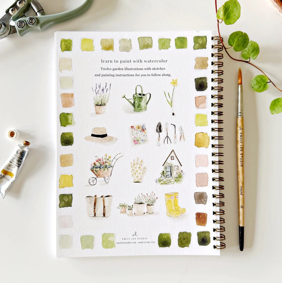 Gardening Watercolor Workbook