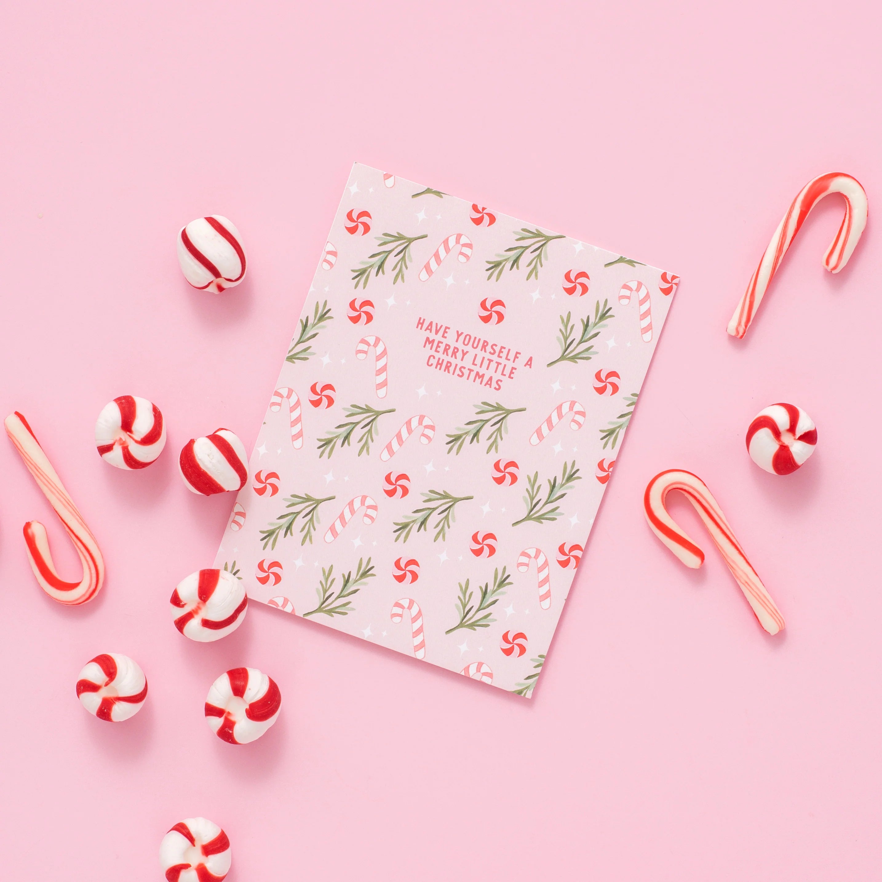 Sweet Pink Christmas Card